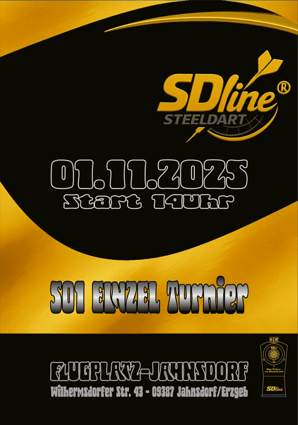 Ticket Steeldart Turnier 01.11.2025 Jahnsdorf