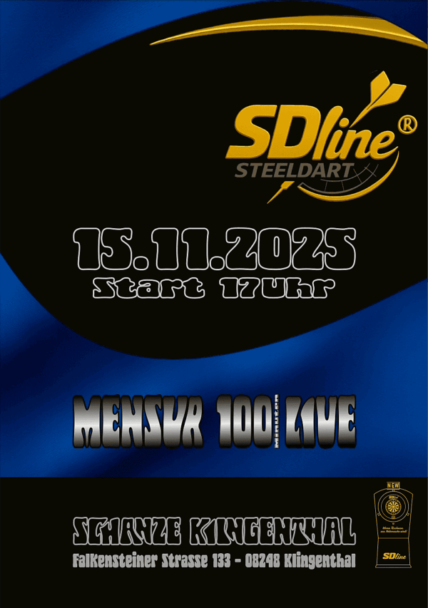 Ticket Steeldart Workshop, incl.Essen mit Mensur 15.11.25