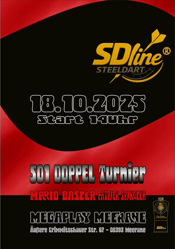 2er Ticket Steeldart DOPPEL Turnier 18.10.2025 mit Mario Basler