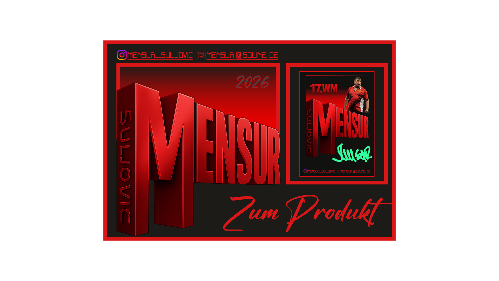 3er Packet - Limitierte I MENSUR 17.WM Signatur in Gold