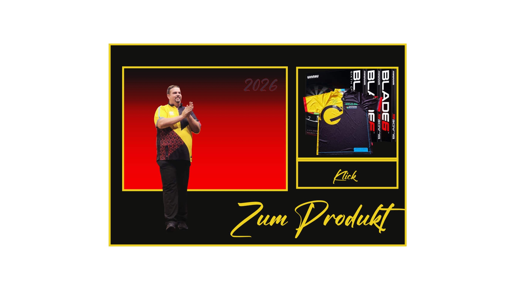 3er Set GAGA 3xBlade6-Target Shirt signiert