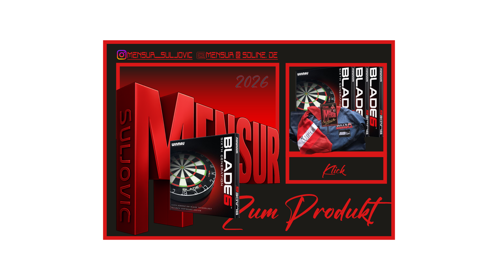 3er Set MENSUR 17.WM Karte-Bulls Shirt alles signiert und 3x Blade6