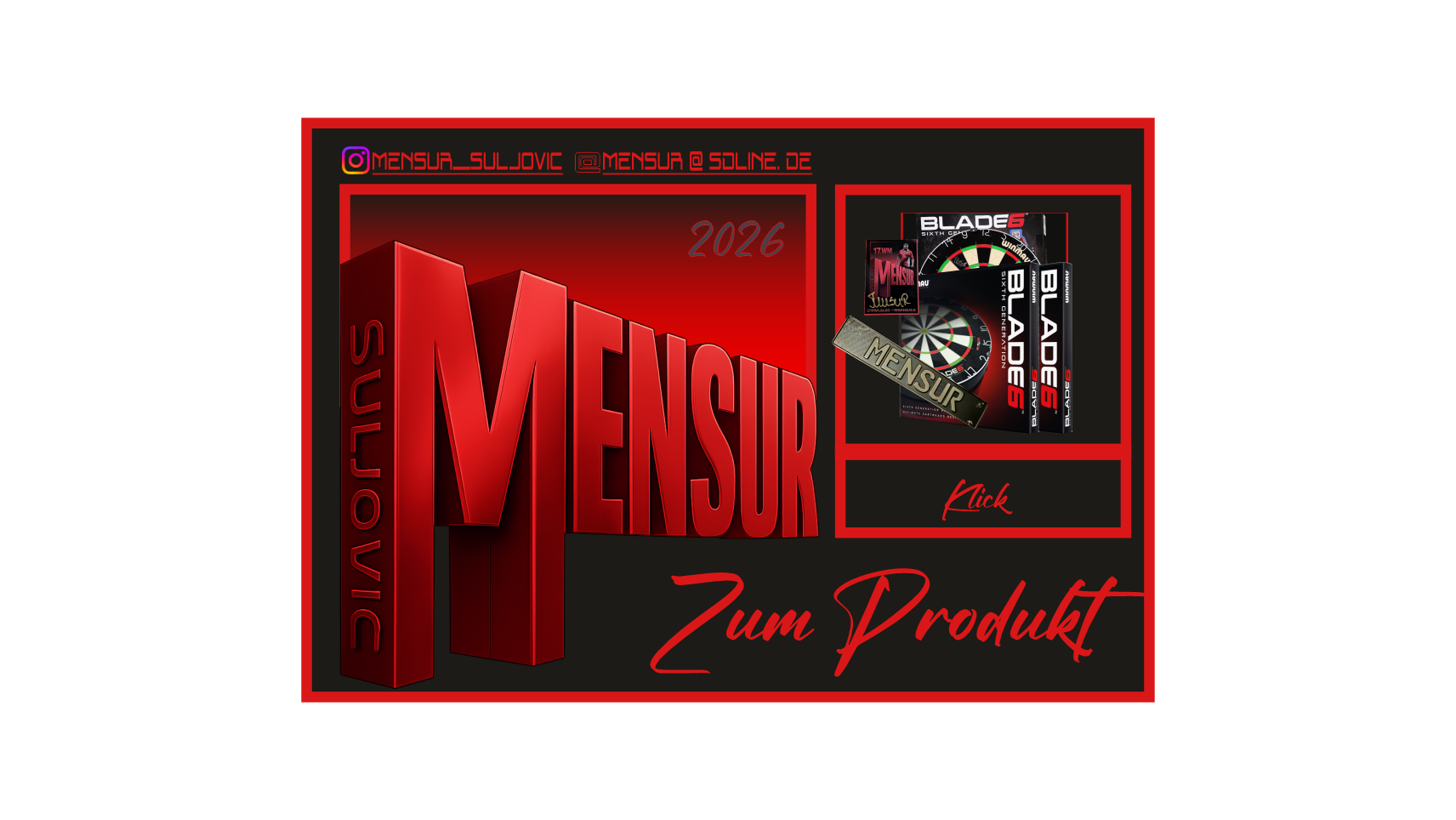 5er Set MENSUR 17.WM Karte-Blade6-FUNSchild alles signiert