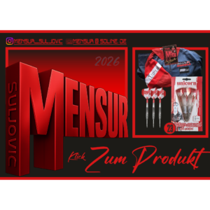 3er Set MENSUR Shirt signiert und 23g Steeldarts